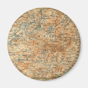 Imán Mapa 1909 del Adirondacks de la guía del viaje de