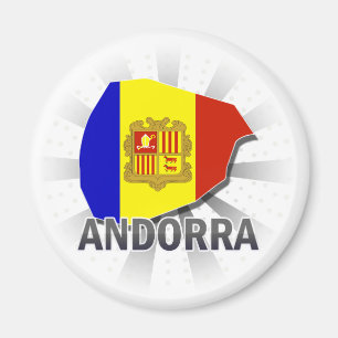 Imán Mapa 2,0 de la bandera de Andorra