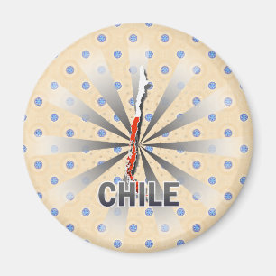 Imán Mapa 2,0 de la bandera de Chile