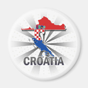 Imán Mapa 2,0 de la bandera de Croacia