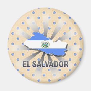 Imán Mapa 2,0 de la bandera de El Salvador