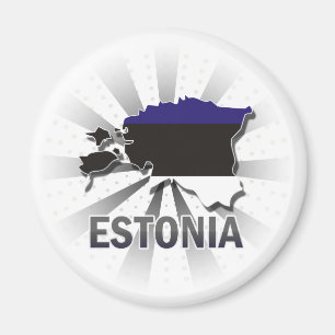 Imán Mapa 2,0 de la bandera de Estonia