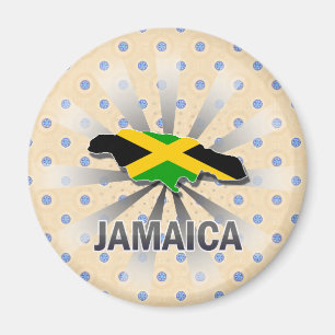 Imán Mapa 2,0 de la bandera de Jamaica