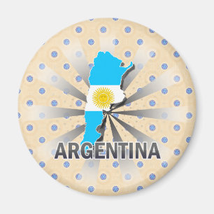 Imán Mapa 2,0 de la bandera de la Argentina