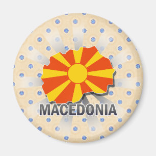 Imán Mapa 2,0 de la bandera de Macedonia