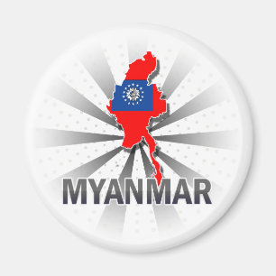 Imán Mapa 2,0 de la bandera de Myanmar
