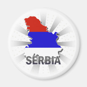 Imán Mapa 2,0 de la bandera de Serbia