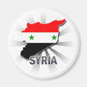 Imán Mapa 2,0 de la bandera de Siria