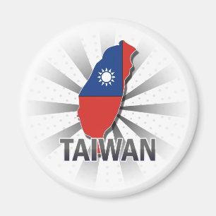 Imán Mapa 2,0 de la bandera de Taiwán