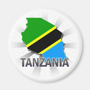 Imán Mapa 2,0 de la bandera de Tanzania