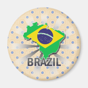 Imán Mapa 2,0 de la bandera del Brasil