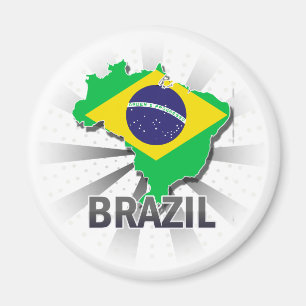 Imán Mapa 2,0 de la bandera del Brasil