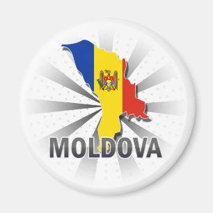 Imán Mapa 2,0 de la bandera del Moldavia