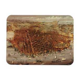 Imán Mapa aéreo antiguo, ciudad de San Francisco, Calif