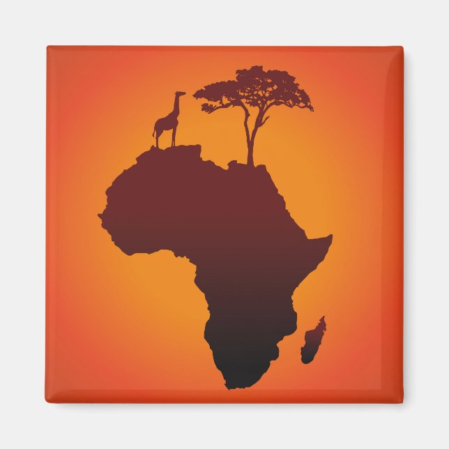 Imán Mapa africano de safari - Magnet (Frente)