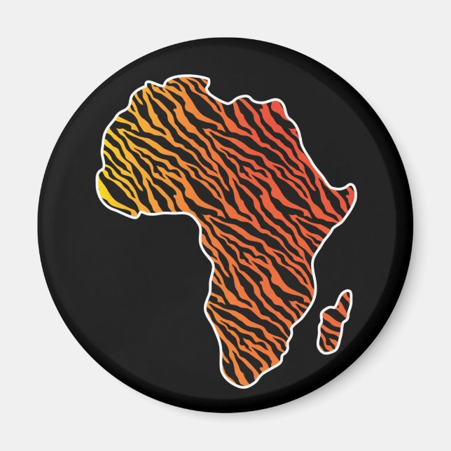 Imán Mapa africano del patrón de cebra del orgullo afri (Frente)
