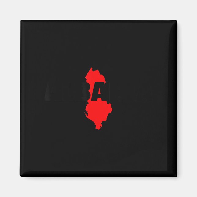 Imán Mapa albanés de Albania (Frente)