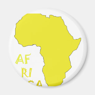 Imán Mapa amarillo enrrollado de África
