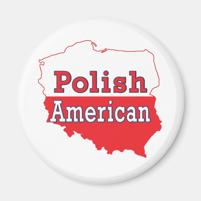 Imán Mapa americano de Polonia (Frente)