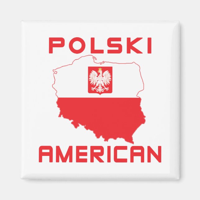 Imán Mapa americano de Polski (Frente)