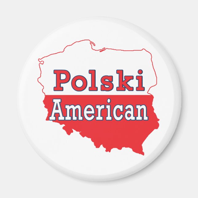 Imán Mapa americano de Polski (Frente)
