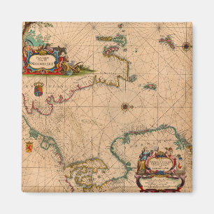 Imán Mapa antiguo antiguo inspirado (1)