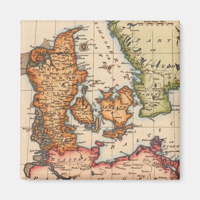 Imán Mapa antiguo antiguo inspirado (10) (Frente)