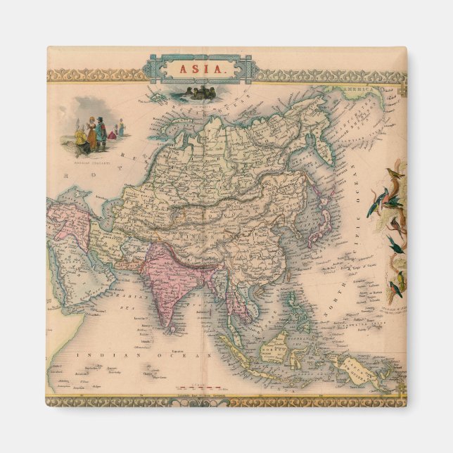 Imán Mapa antiguo antiguo inspirado (11) (Frente)