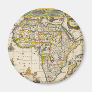 Imán Mapa Antiguo de África por Hondius y Jansson