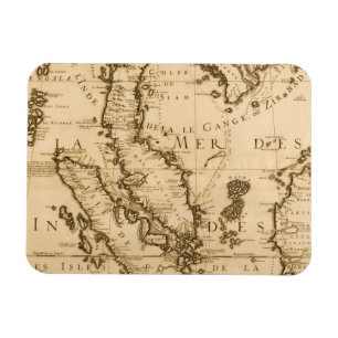 Imán Mapa antiguo de Asia sudoriental el   1687