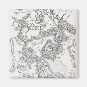 Imán Mapa antiguo de Boston el 1775-1776