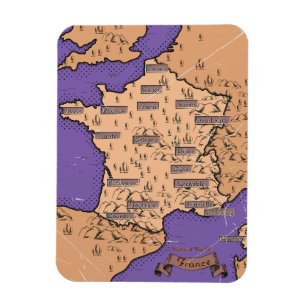 Imán Mapa Antiguo de Francia