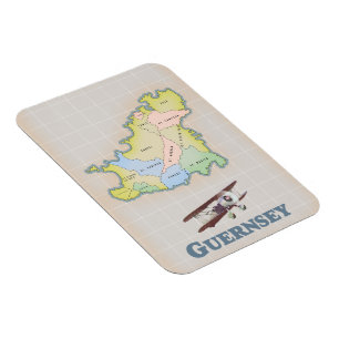 Imán Mapa antiguo de Guernsey