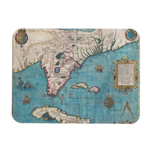 Imán Mapa antiguo de la Florida y de Cuba