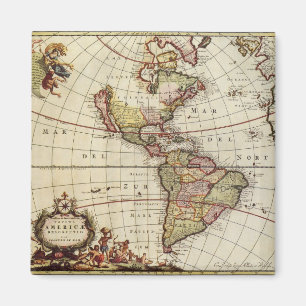 Imán Mapa Antiguo de las Américas por Johannes De Ram