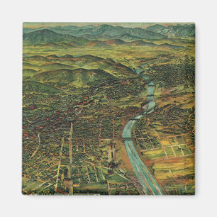Imán Mapa Antiguo de Los Ángeles, California y Río