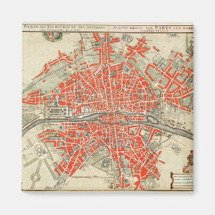 Imán Mapa Antiguo de París Francia (1721–1774)