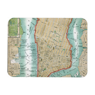 Imán Mapa antiguo del Lower Manhattan y del Central