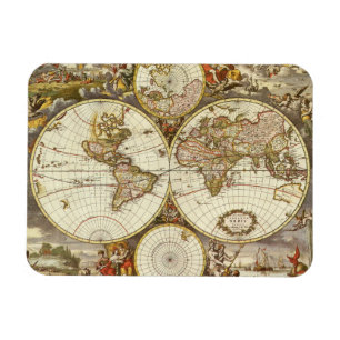 Imán Mapa Antiguo del Mundo Antiguo de Frederick de Wit