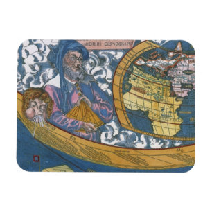 Imán Mapa Antiguo del Mundo con Claudio Ptolomeo, 1507