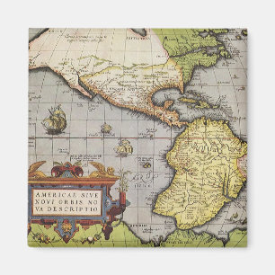 Imán Mapa Antiguo del Mundo de las Américas, 1570