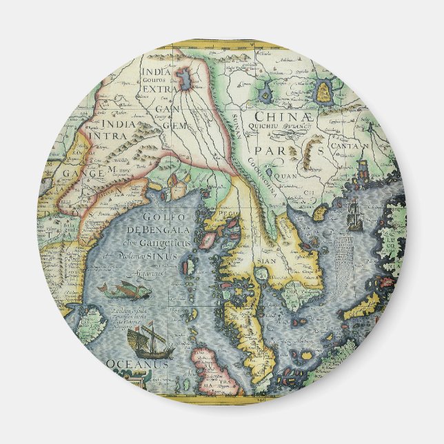 Imán Mapa Antiguo del Sudeste Asiático por Mercator / H (Frente)