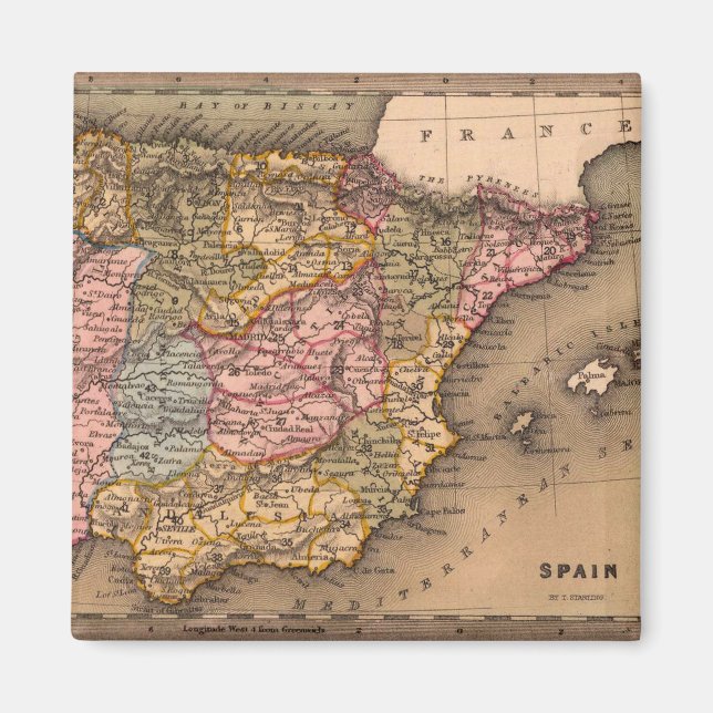 Imán Mapa antiguo inspirado (5) (Frente)