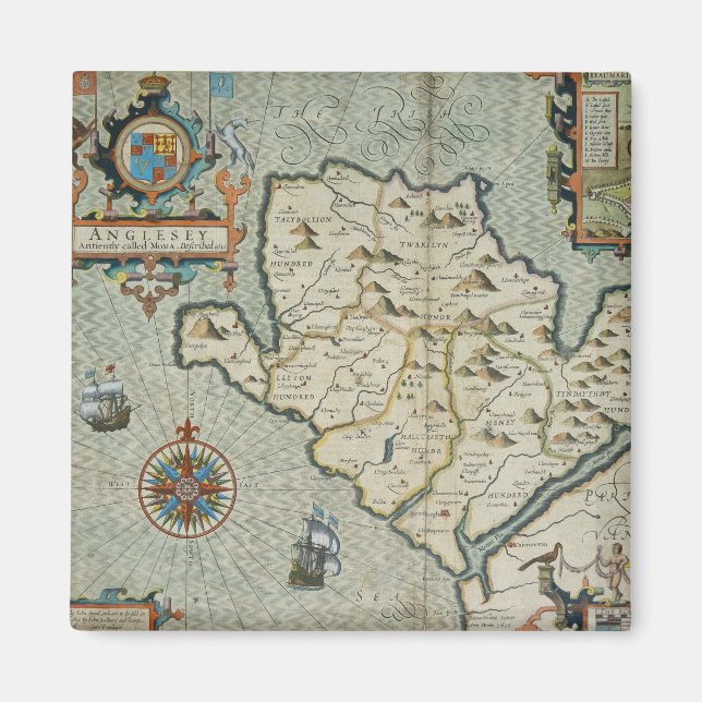 Imán Mapa antiguo inspirado (7) (Frente)