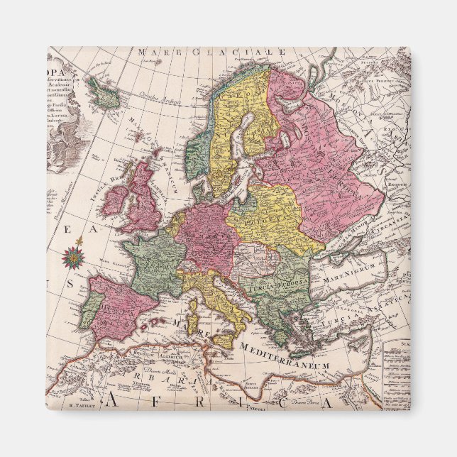 Imán Mapa antiguo inspirado (9) (Frente)