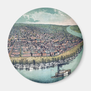 Imán Mapa Antiguo Saint Louis Missouri Río Mississippi