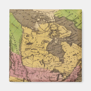 Imán Mapa Atlas coloreado a mano de Norteamérica