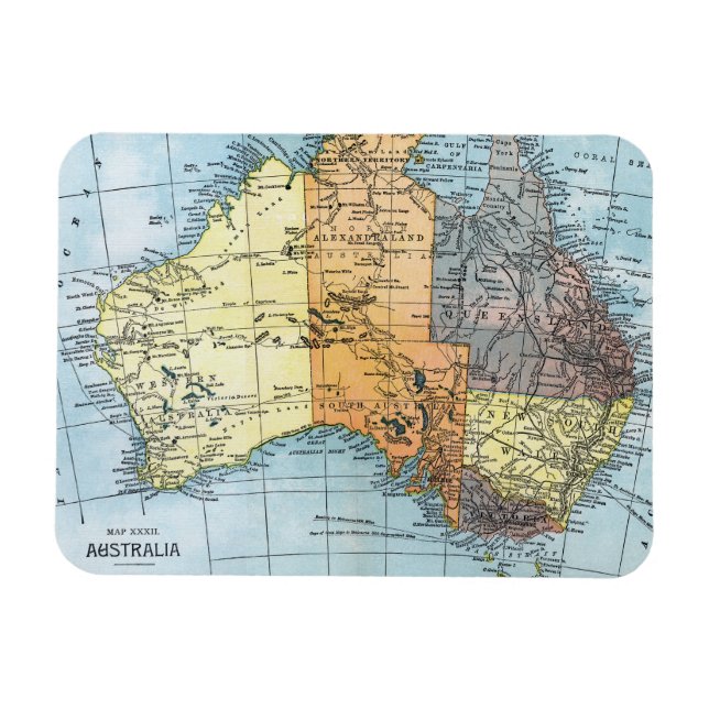 Imán MAPA: AUSTRALIA, c1890 (Horizontal)