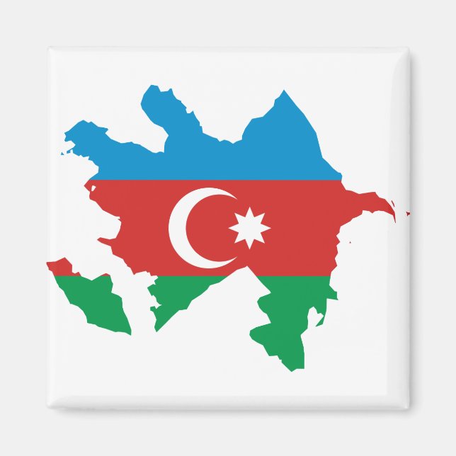 Imán Mapa AZ de la bandera de Azerbaiyán (Frente)