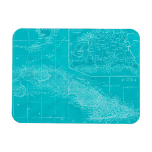 Imán Mapa azul de Cuba